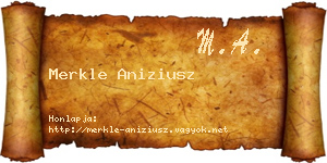 Merkle Aniziusz névjegykártya